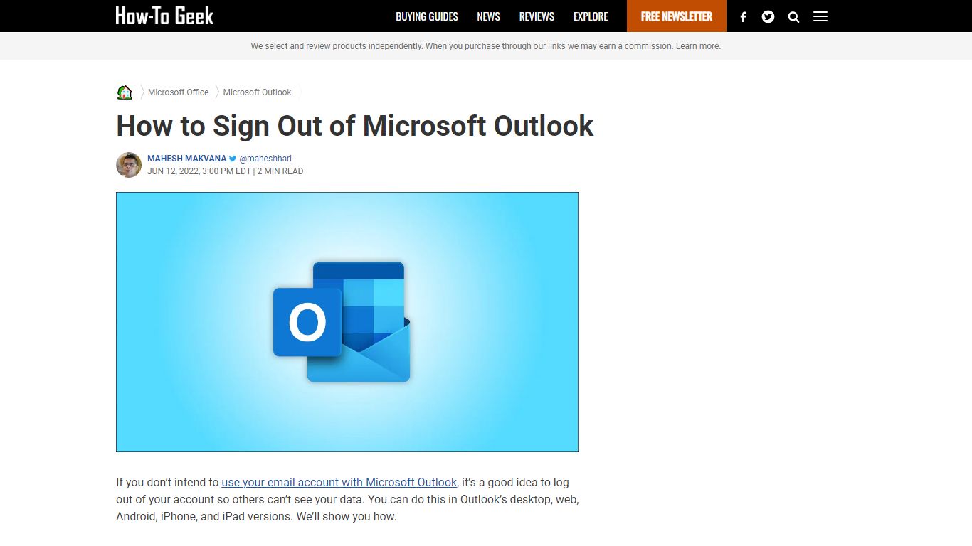 How to Sign Out of Microsoft Outlook - How-To Geek